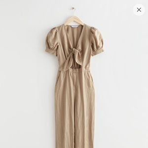 Tie Knot Linen Jumpsuit